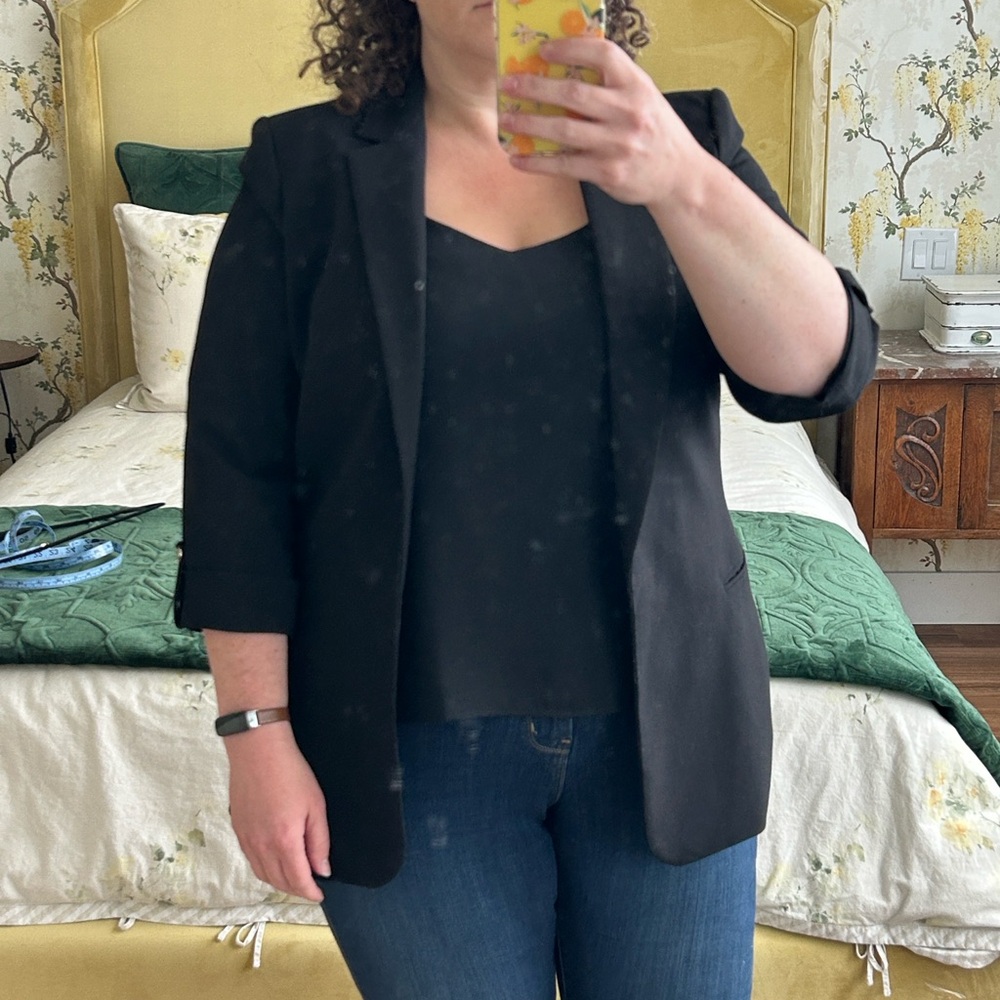 Calvin Klein Black Blazer with 3/4 Sleeves